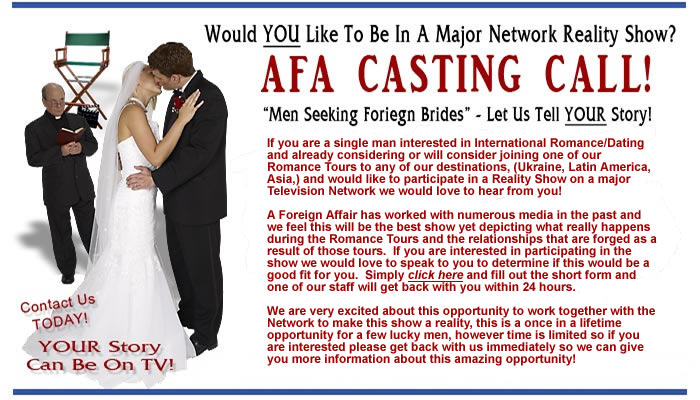 Casting Call for a new Reality Show - Find Love in another Country