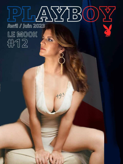 French government minister Marlene Schiappa appears on the front cover of Playboy magazine April 2023